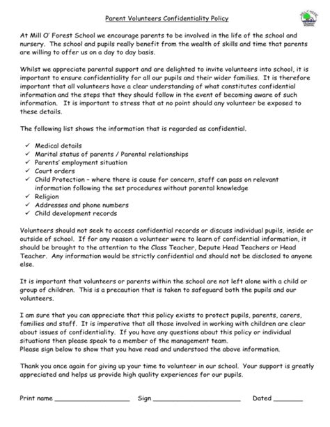 Privacy Statement Parents .